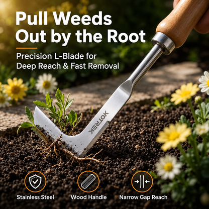 VOTREK L-Shaped Stainless Steel Weeding Tool
