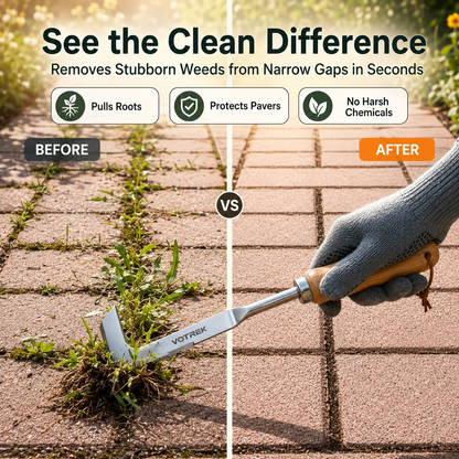 VOTREK L-Shaped Stainless Steel Weeding Tool
