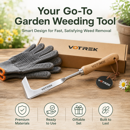 VOTREK L-Shaped Stainless Steel Weeding Tool