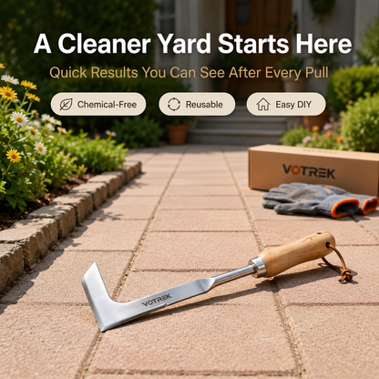 VOTREK L-Shaped Stainless Steel Weeding Tool
