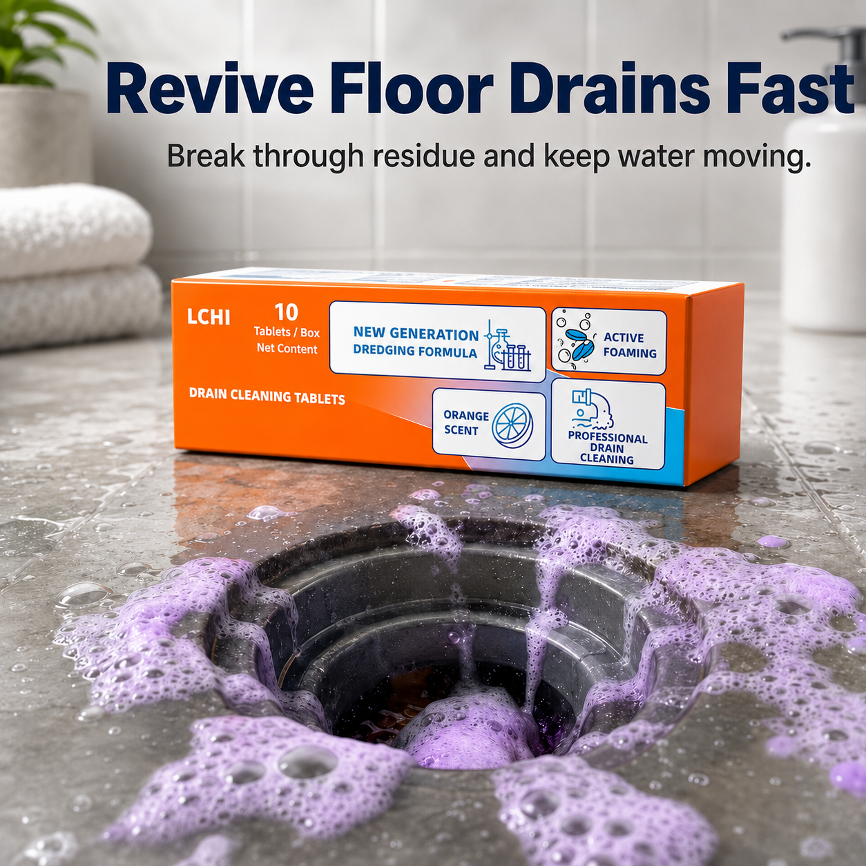LCHI Active Foam Drain Cleaning Tablets
