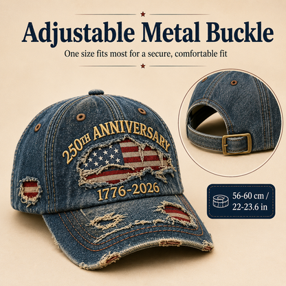 🇺🇸 250th Anniversary Vintage Denim Patriotic Cap
