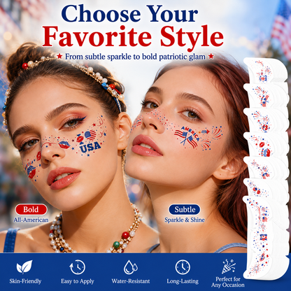 Patriotic Face Temporary Tattoos
