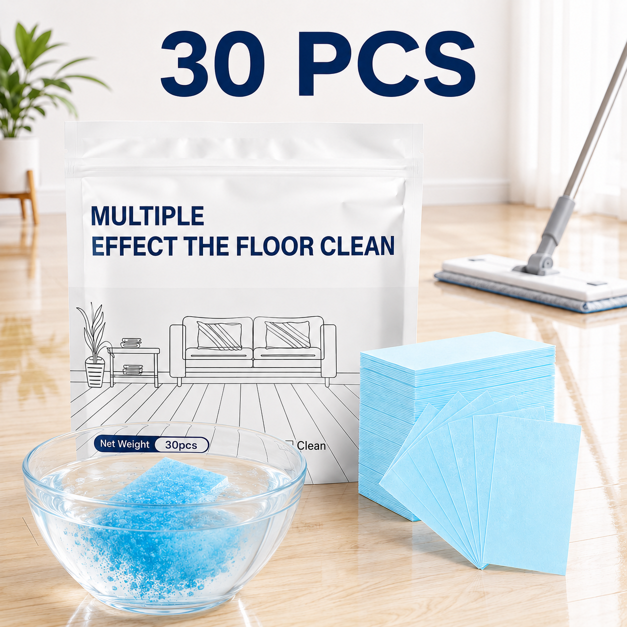 🫧Powerful Dissolvable Floor Cleaner Sheets – No Mess, Just Shine✨