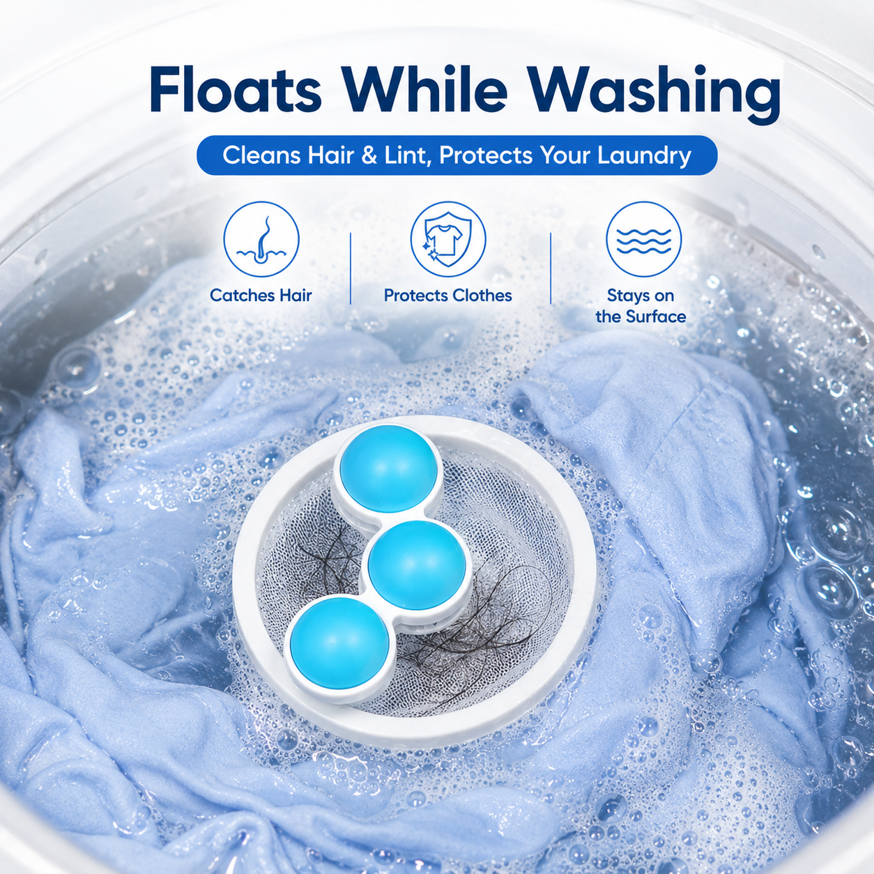 🐾FLASH SALE🧼 Floating Hair Catcher for Laundry & Bathroom