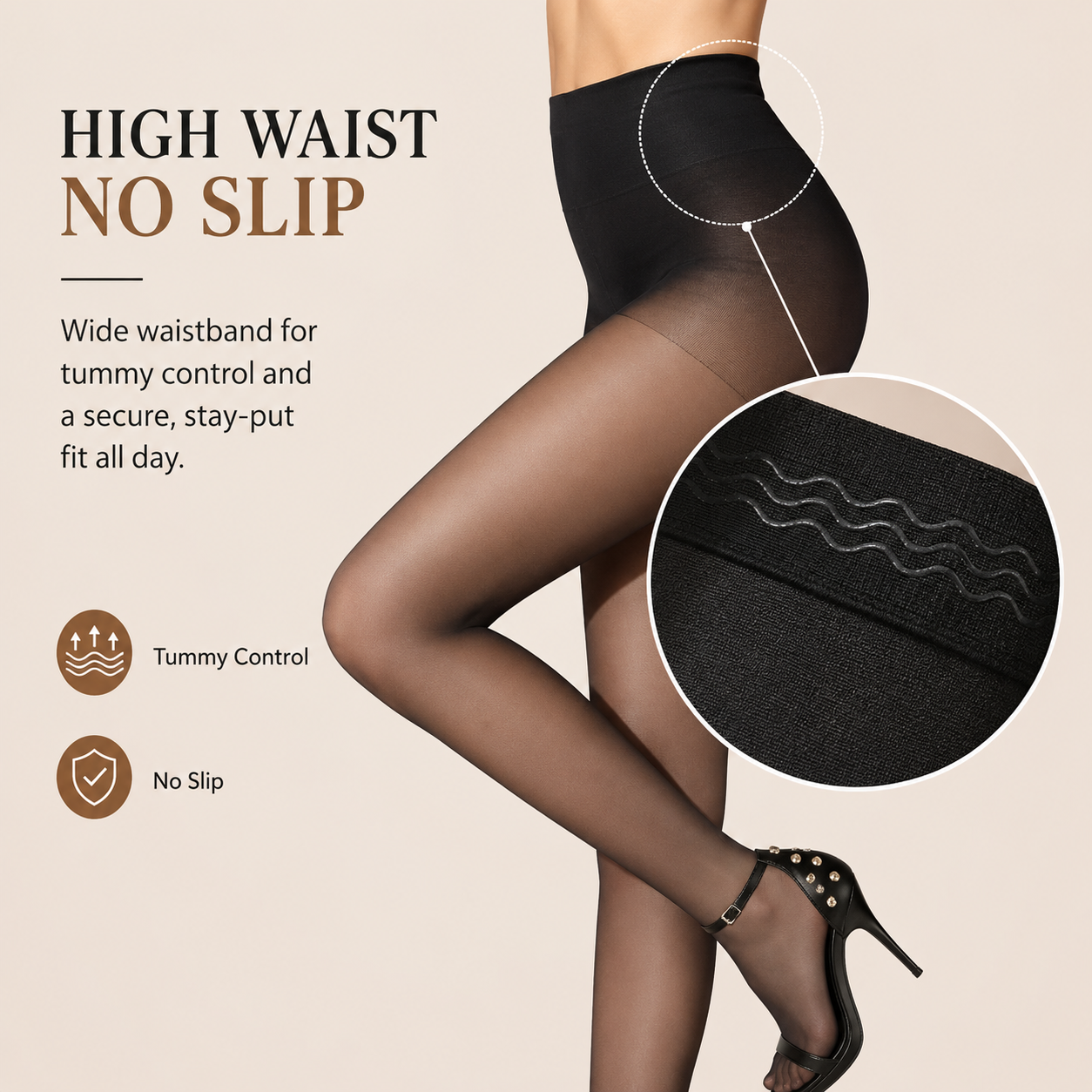 2-Pack Women's Control Top Shaping Sheer Tights - Run-Resistant Value Bundle
