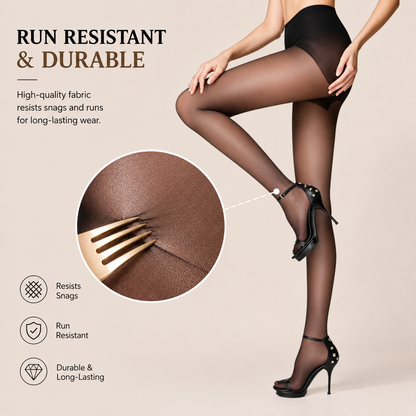 2-Pack Women's Control Top Shaping Sheer Tights - Run-Resistant Value Bundle