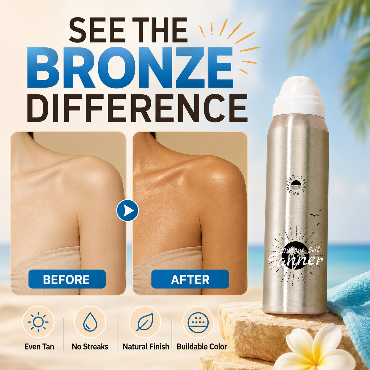 ☀️50% OFF TODAY✨ Natural Self-Tanning Mist for Face & Body