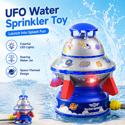 🌈50% OFF TODAY🚀 Spinning UFO Water Sprinkler with Lights
