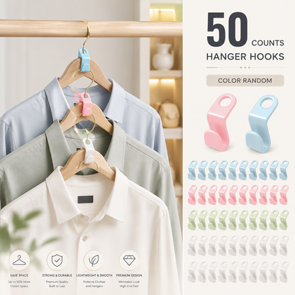 ✨50PCS Hanger Connector Hooks👕 Organize More Save More Space