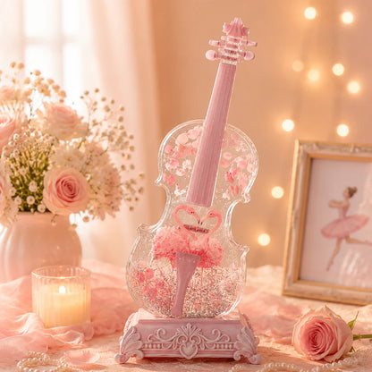 🎶Crystal Violin Music Box with Bluetooth & Snow Light
