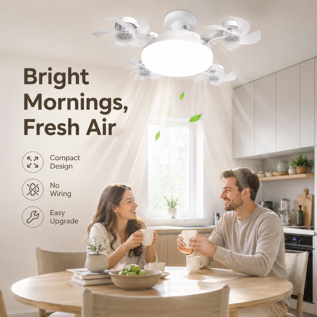 ❄️50% OFF TODAY💡 2-in-1 Ceiling Fan Light 🔧No Wiring • No Tools • Just Screw It In