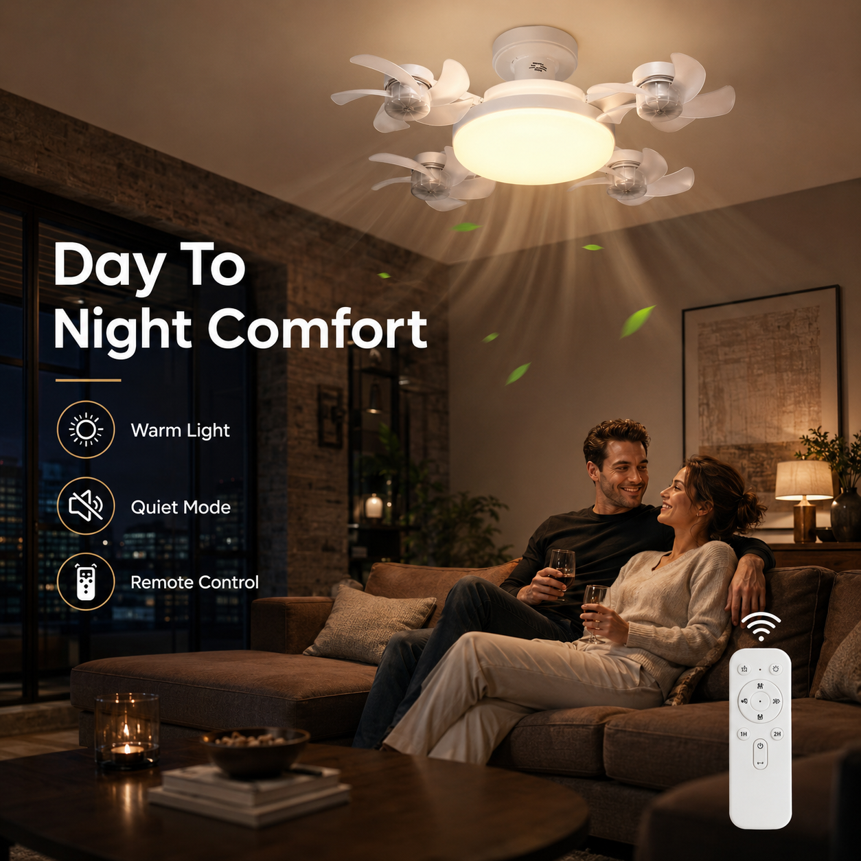 ❄️50% OFF TODAY💡 2-in-1 Ceiling Fan Light 🔧No Wiring • No Tools • Just Screw It In