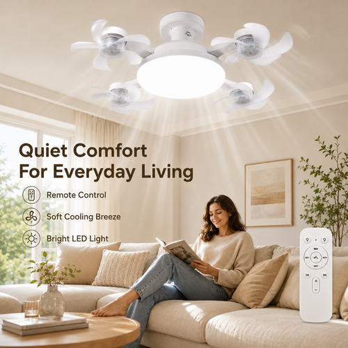 ❄️50% OFF TODAY💡 2-in-1 Ceiling Fan Light 🔧No Wiring • No Tools • Just Screw It In