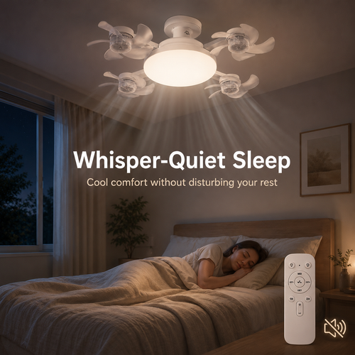 ❄️50% OFF TODAY💡 2-in-1 Ceiling Fan Light 🔧No Wiring • No Tools • Just Screw It In