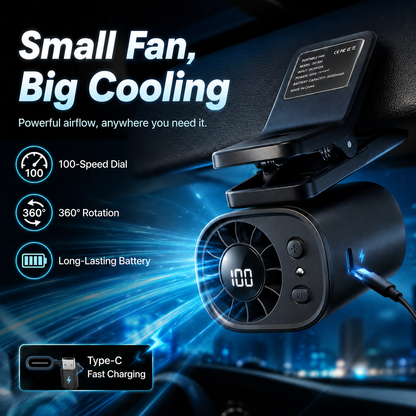 ❄️50% OFF TODAY🚗 USB Car Clip-On Fan – Stay Cool Anywhere
