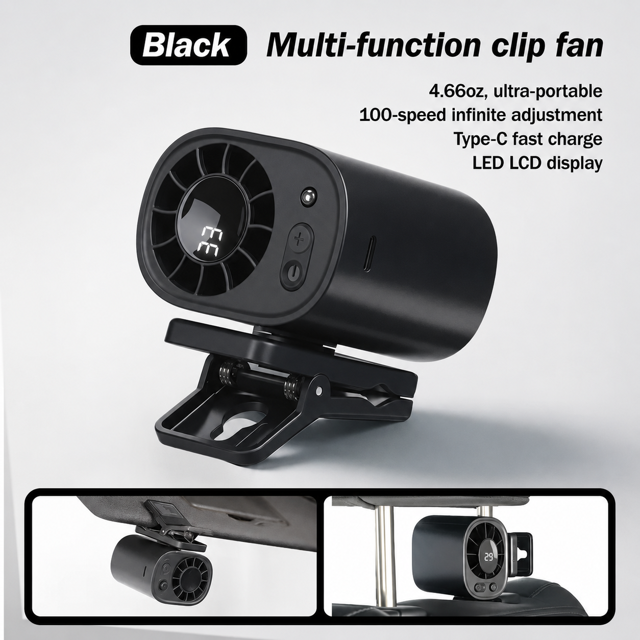 ❄️50% OFF TODAY🚗 USB Car Clip-On Fan – Stay Cool Anywhere