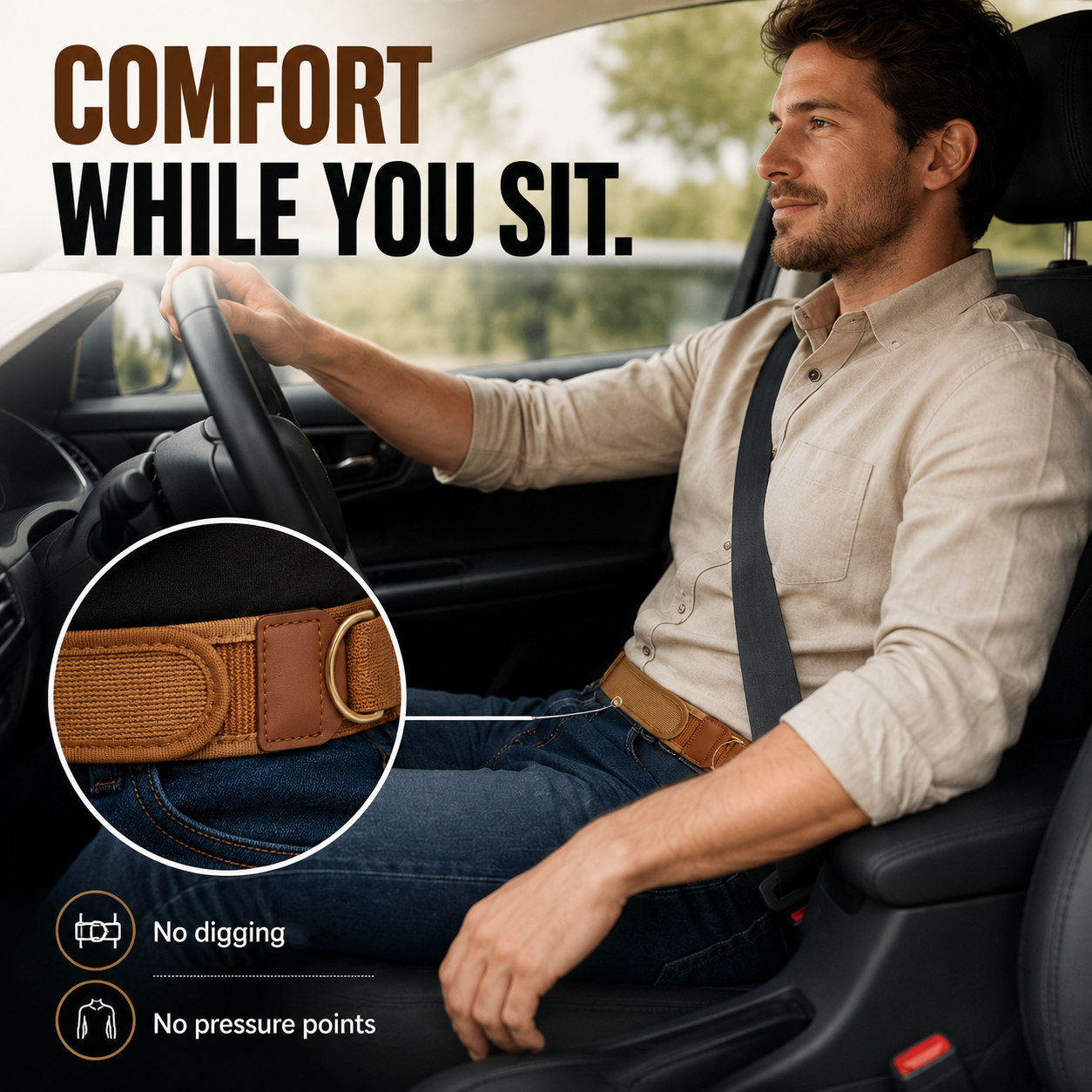 💥2PCS No Buckle Belt👖 Stretch Comfort All Day