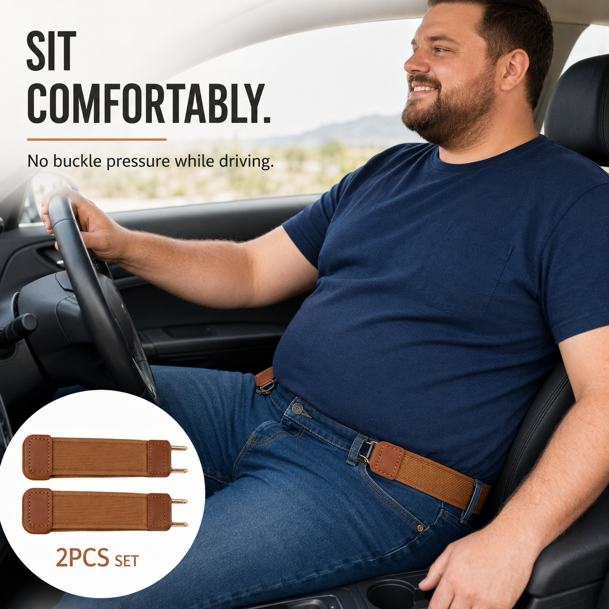 💥2PCS No Buckle Belt👖 Stretch Comfort All Day