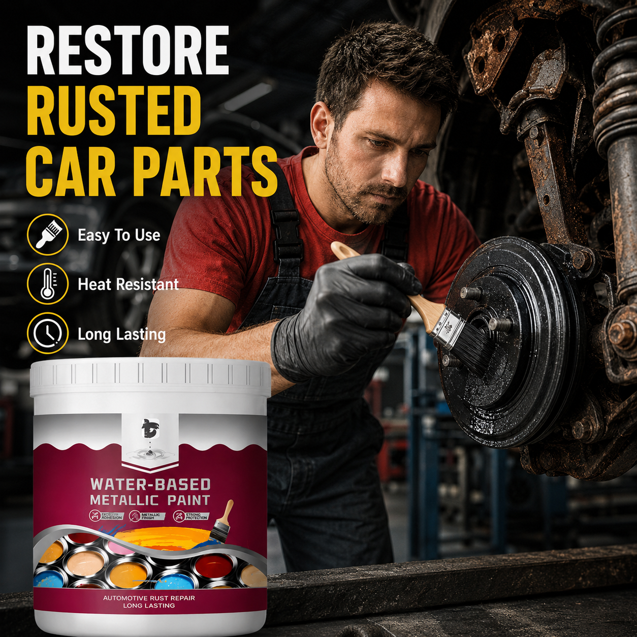 🔥Hot Sale 49% OFF🔥 Rust Converter & Metallic Paint – Stops Rust, Ready to Paint🛡️