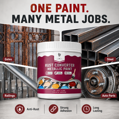 🔥Hot Sale 49% OFF🔥 Rust Converter & Metallic Paint – Stops Rust, Ready to Paint🛡️