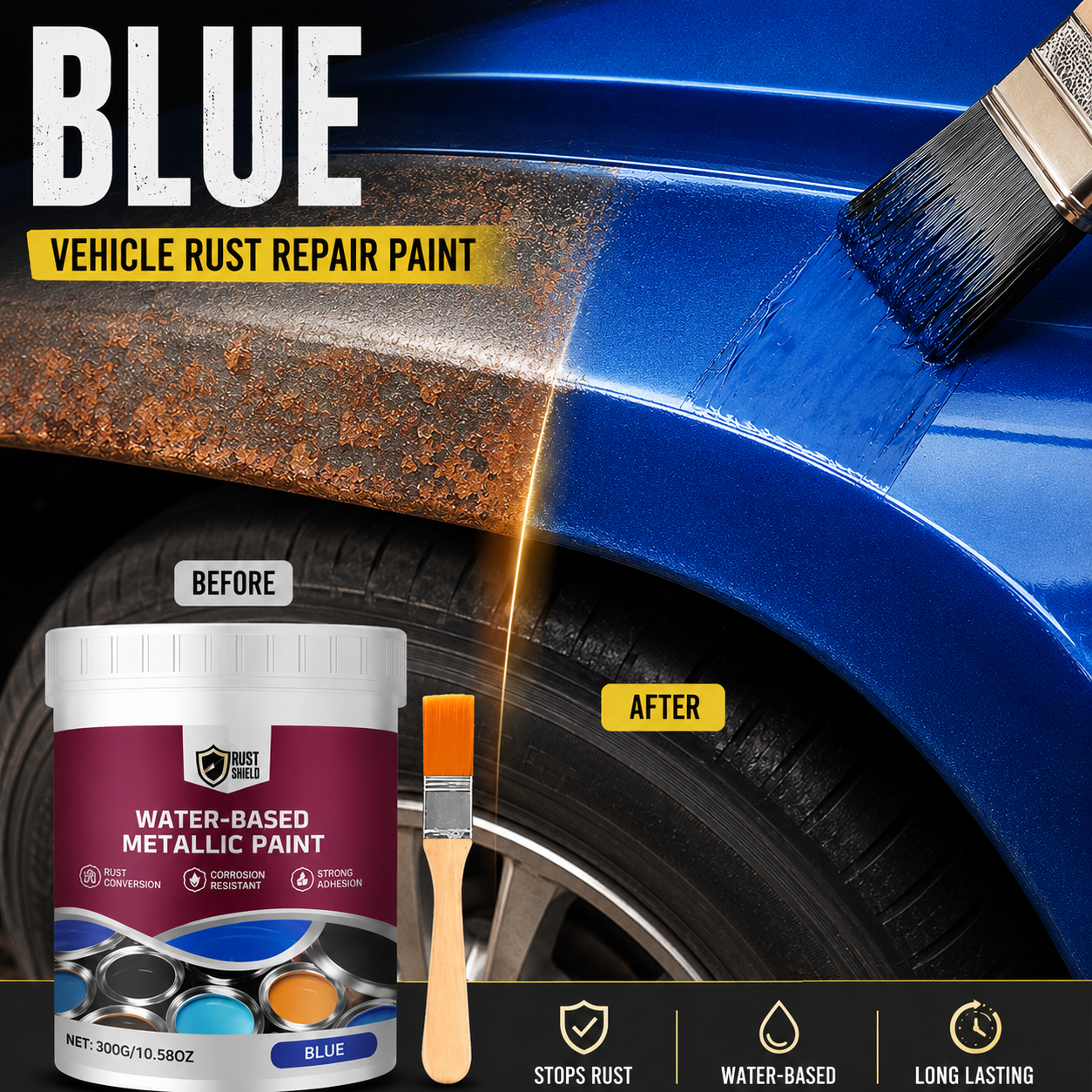 🔥Hot Sale 49% OFF🔥 Rust Converter & Metallic Paint – Stops Rust, Ready to Paint🛡️