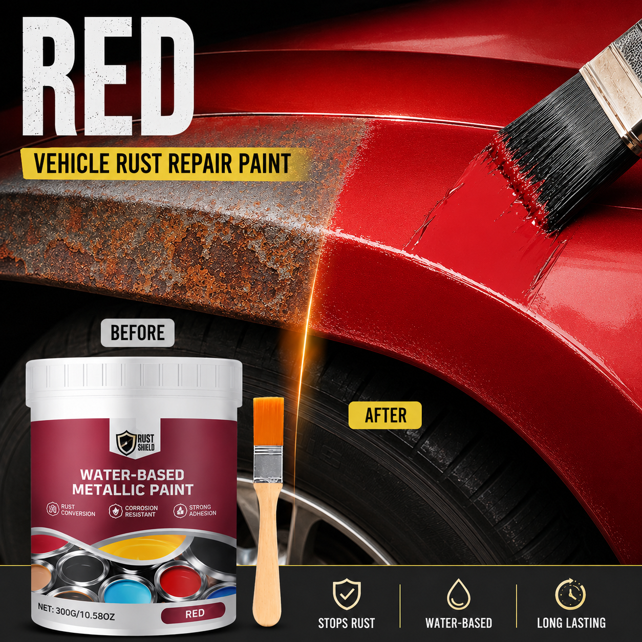 🔥Hot Sale 49% OFF🔥 Rust Converter & Metallic Paint – Stops Rust, Ready to Paint🛡️