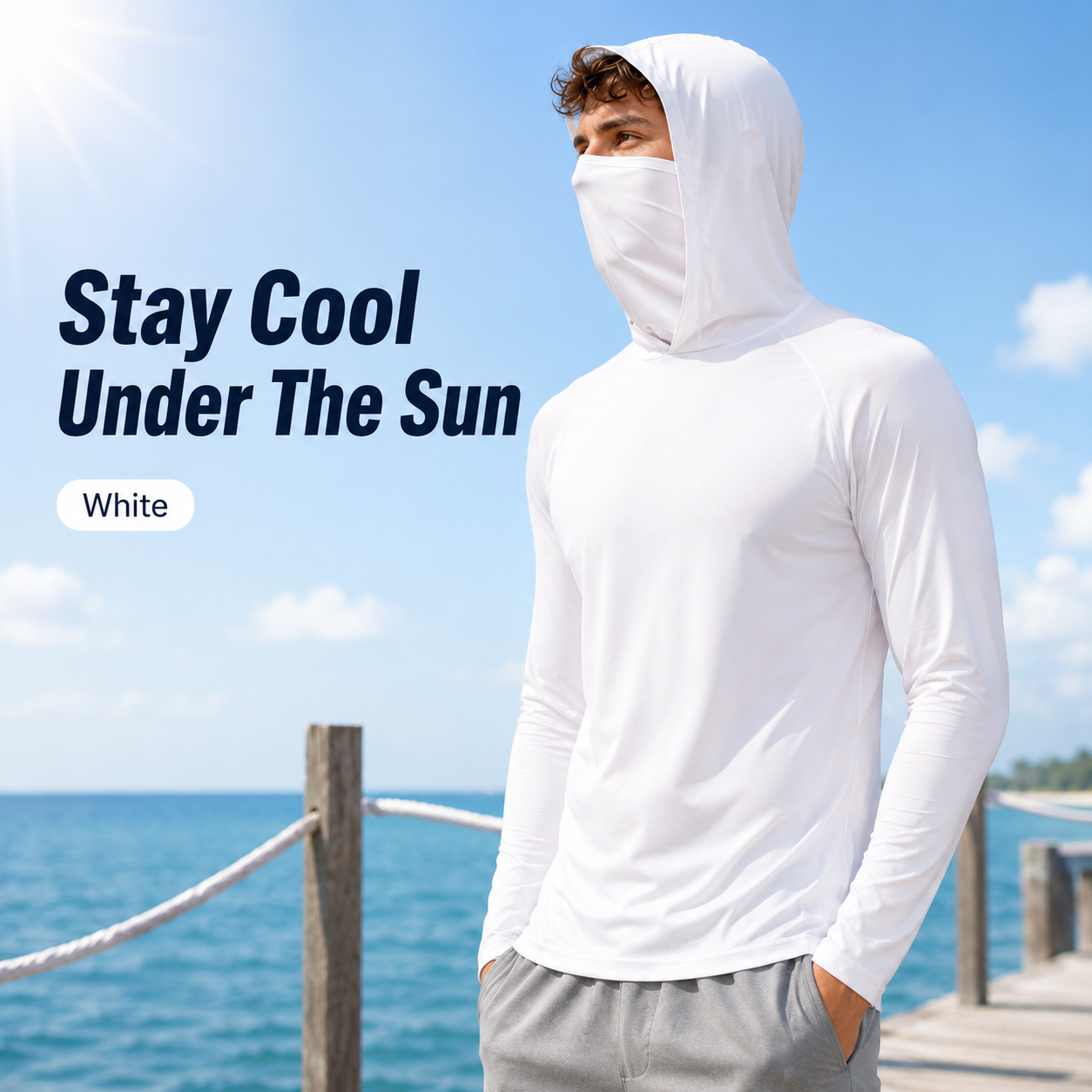 🏕️50K+ Sold⚡Men's UPF 50+ Cooling Hoodie – Soft, Breathable & UV Protection