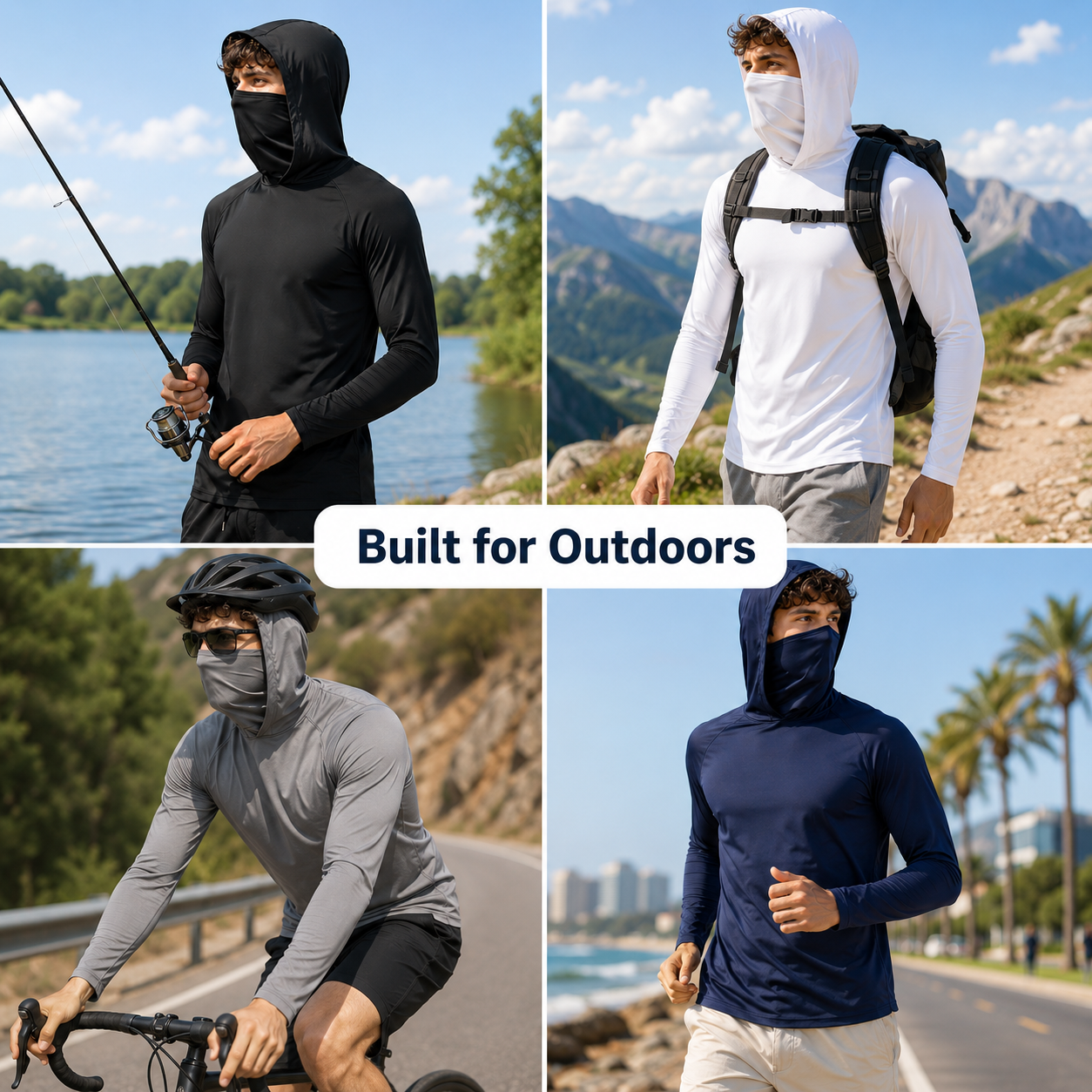 🏕️50K+ Sold⚡Men's UPF 50+ Cooling Hoodie – Soft, Breathable & UV Protection