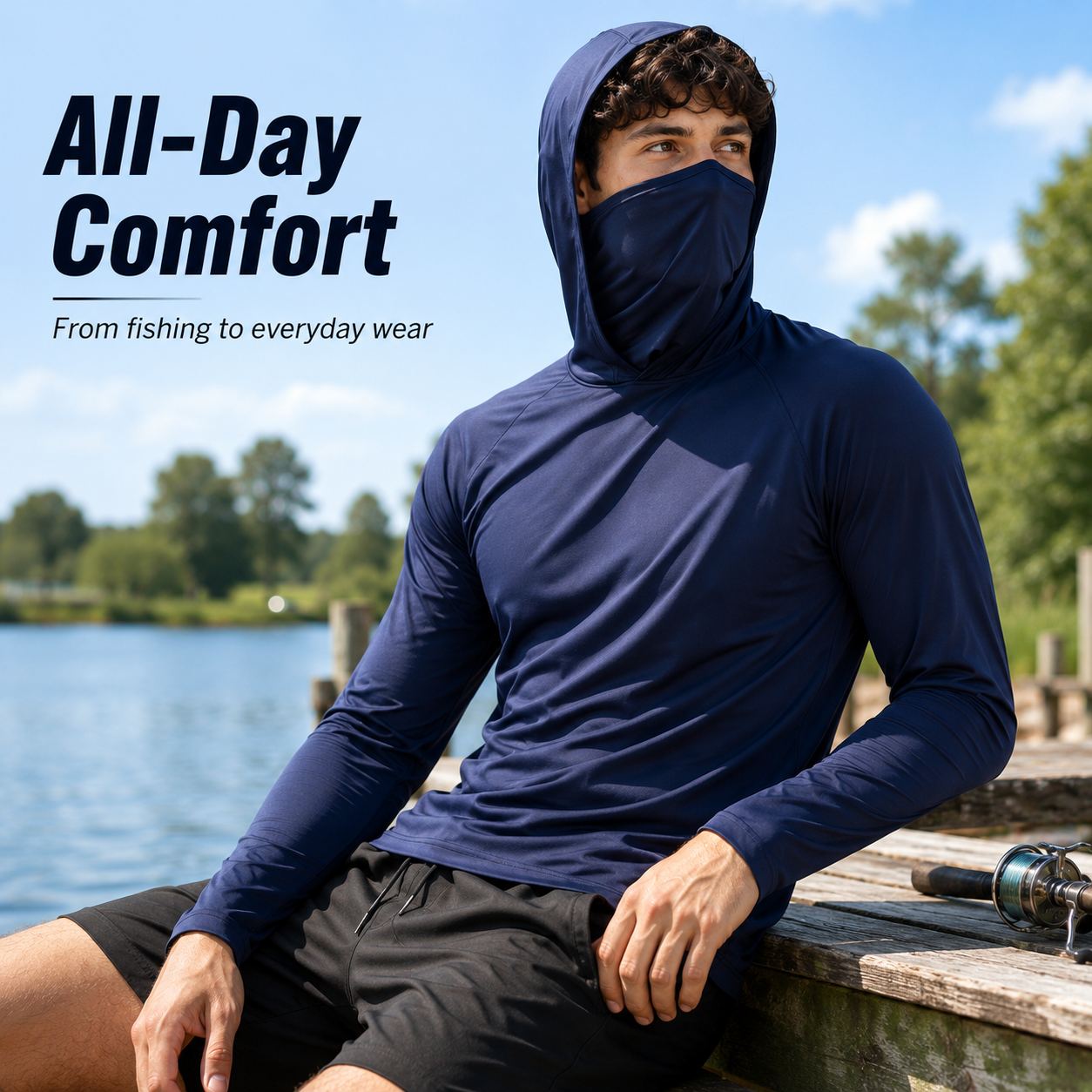 🏕️50K+ Sold⚡Men's UPF 50+ Cooling Hoodie – Soft, Breathable & UV Protection