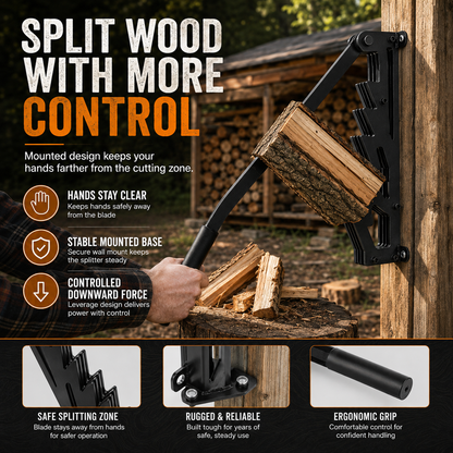🪵 Wall-Mounted Kindling Splitter – Heavy Duty Firewood Splitter