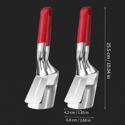 🔥 Limited-Time 50% OFF 🥩 2-in-1 Spatula Tongs — Grip, Flip, Drain & Serve with Ease