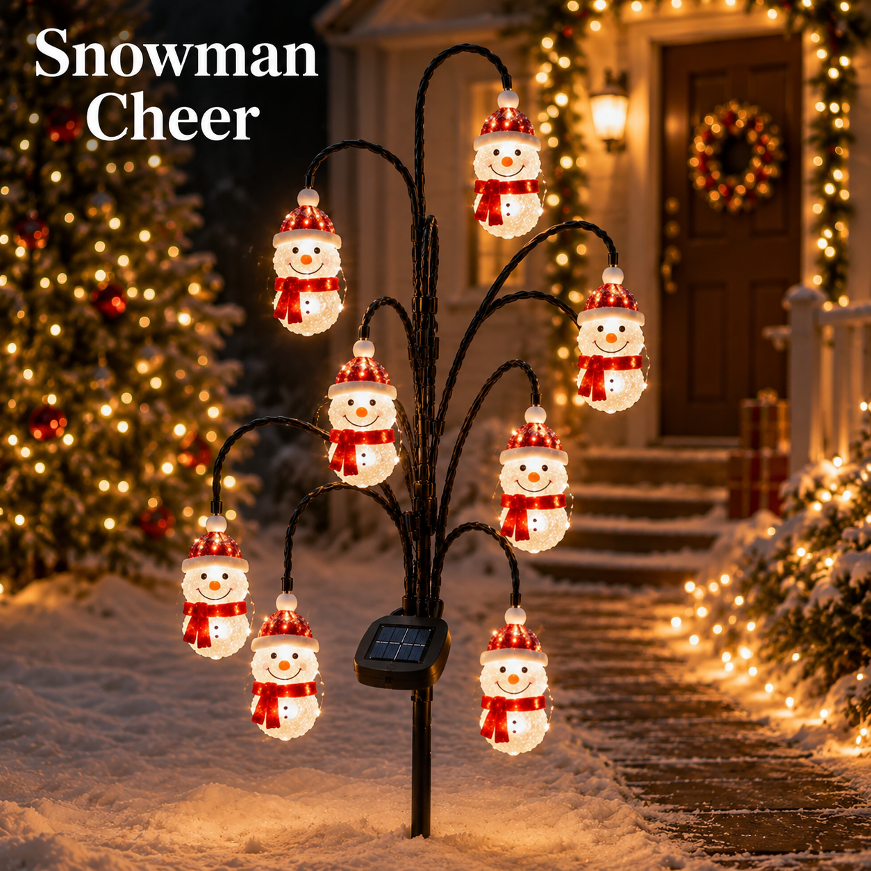 🎄 Christmas Solar Tree Stake Lights | 5 Styles Outdoor Yard Decor