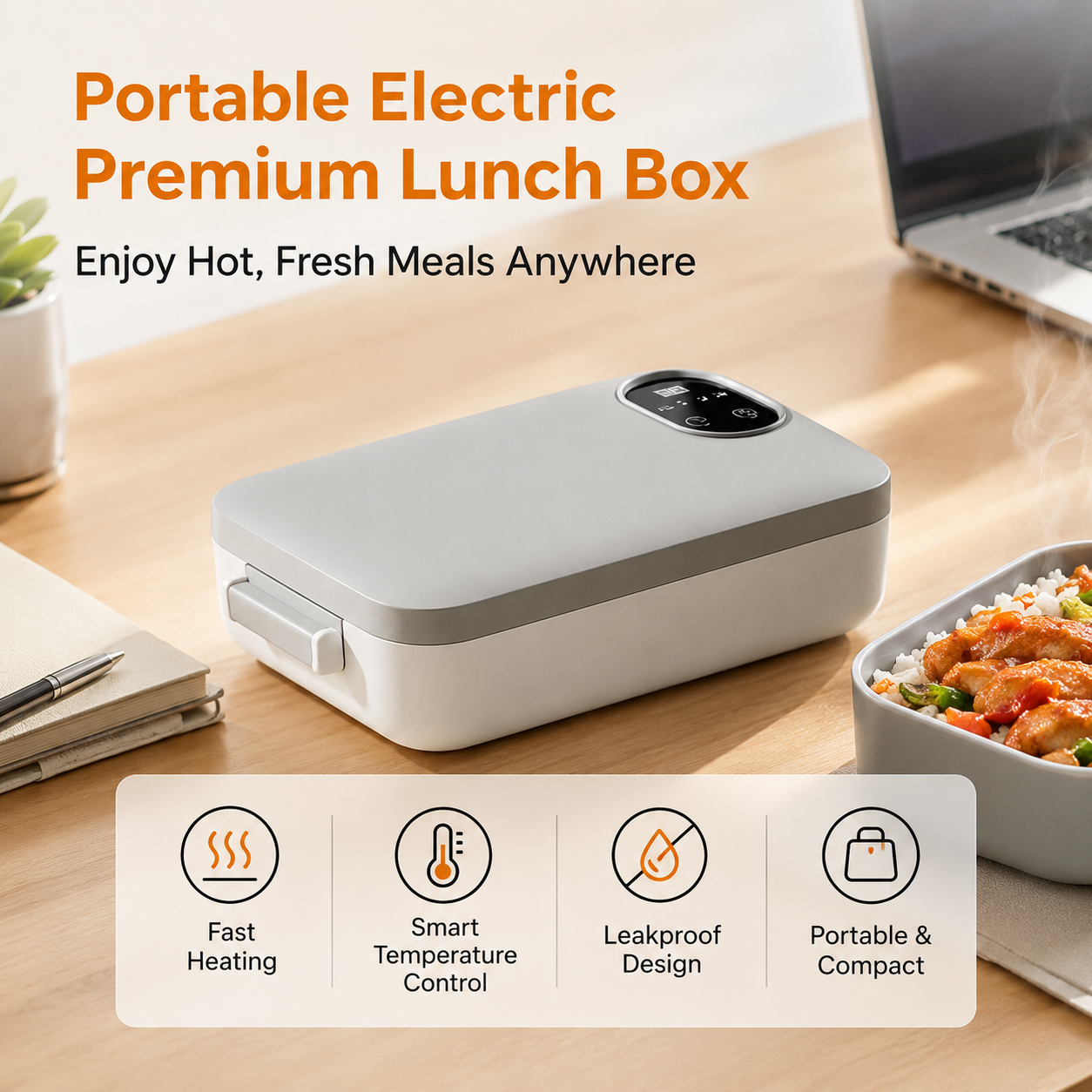 🍱⚡ Portable electric lunch box with self-heating 🔋🌡️