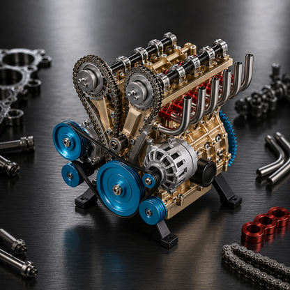 🏎️The Ultimate Desktop Masterpiece: Miniature V8 Small-Block Static Model Kit🛠️