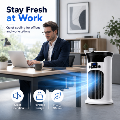 ❄️ 2026 Hot Sale | 3-in-1 Portable Air Cooler ❄️ Portable Mist Air Cooler with LED Night Light