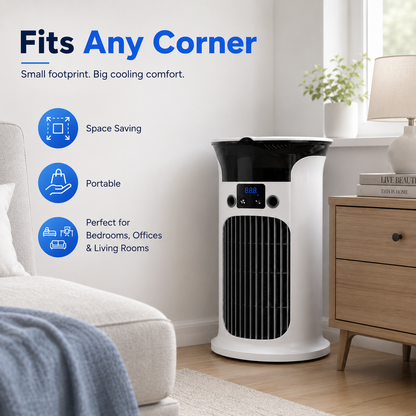 ❄️ 2026 Hot Sale | 3-in-1 Portable Air Cooler ❄️ Portable Mist Air Cooler with LED Night Light