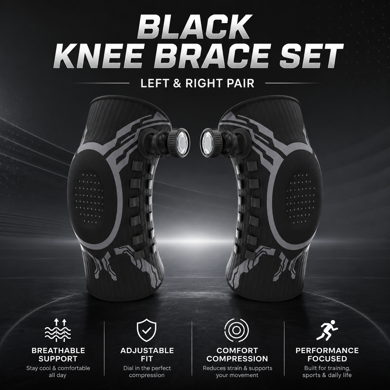 🔥 BUY 1 GET 2ND 50% OFF – Sports Knee Support Brace | Instant Pain Relief & All-Day Knee Stability