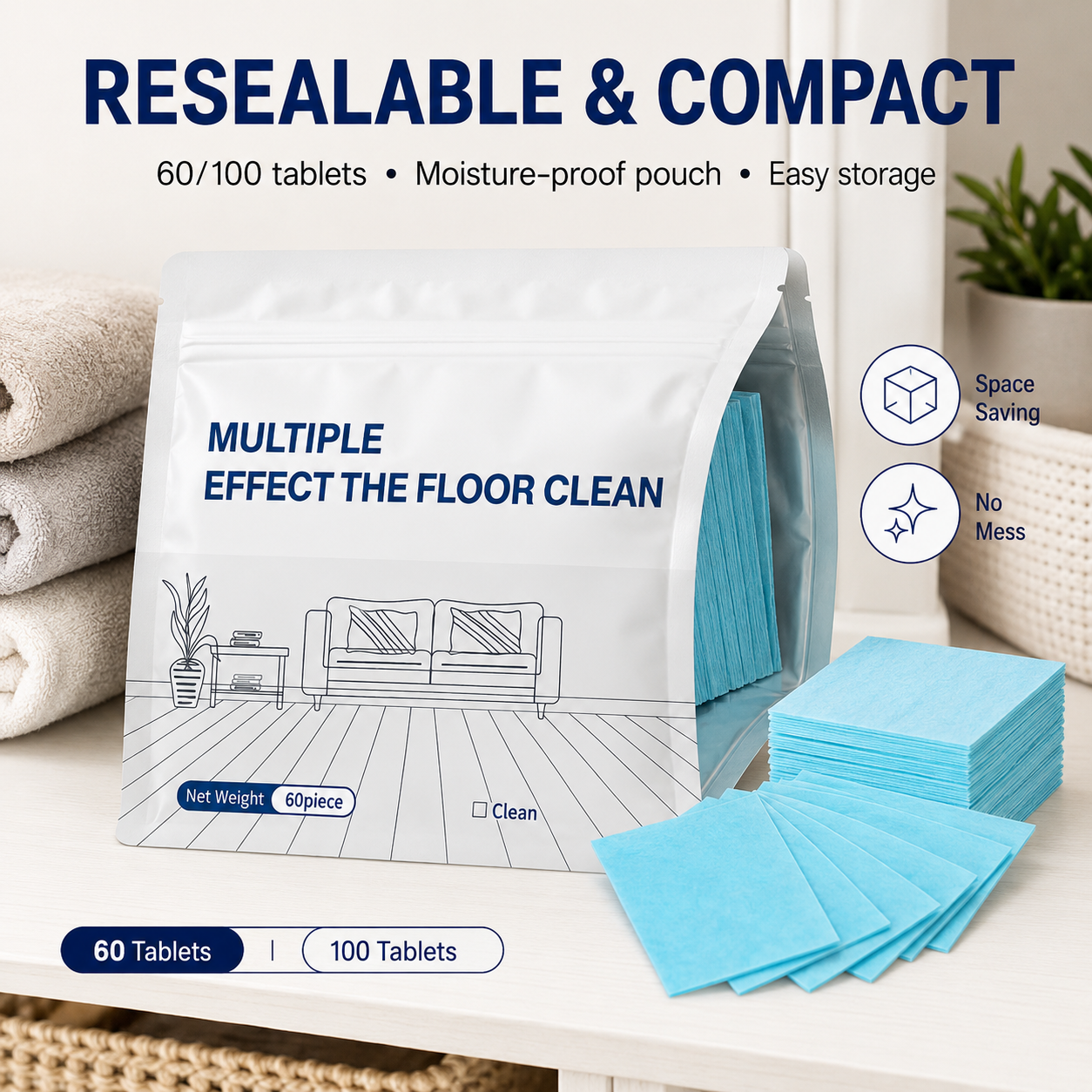 💥 Multi-Effect Floor Cleaning Tablets | Fast Dissolving & No-Rinse Formula