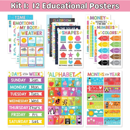 Kids Early Learning Educational Poster Bundle&nbsp