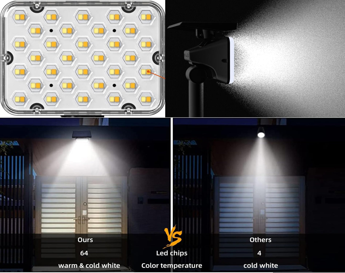 🔥Hot Sales🥳Solar Spotlights with 64 LEDs ✨IP65 Waterproof Outdoor Landscape Lights