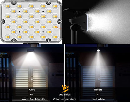 🔥Hot Sales🥳Solar Spotlights with 64 LEDs ✨IP65 Waterproof Outdoor Landscape Lights