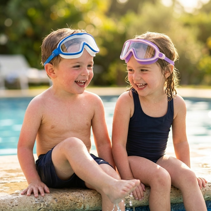 600A Series Anti‑Fog UV Protection Swim Goggles With Nose Clip & Ear Plugs Waterproof Swimming Glasses