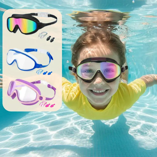 600A Series Anti‑Fog UV Protection Swim Goggles With Nose Clip & Ear Plugs Waterproof Swimming Glasses