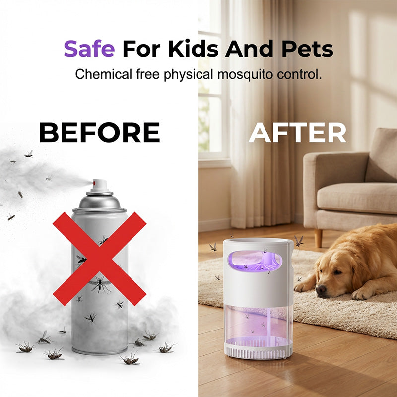 🔥Quiet UV Mosquito Trap – Chemical-Free & Safe for Kids & Pets🦟