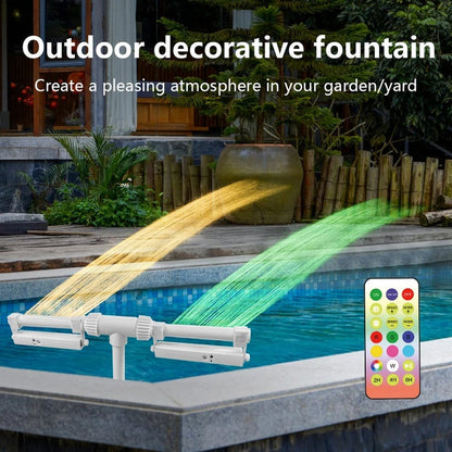 Solar-powered pool fountain with lights, double-arch jet, fountain with changing lights for in-ground and above-ground pools