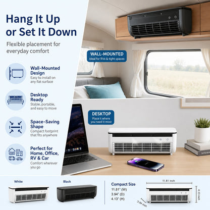 🌬️ Portable Ice Mist Cooling Fan | 6000mAh Rechargeable, Wall-Mount/Desktop, Remote Control - Cool & Humidify Anywhere!