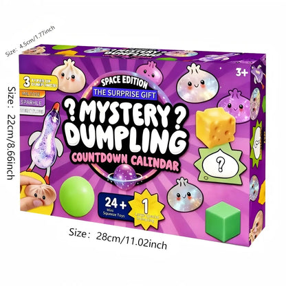 💥Hot Selling Surprise 🤩24 Days Mystery Dumpling Countdown Calendar, Squeeze Sensory Fidget Toy Set