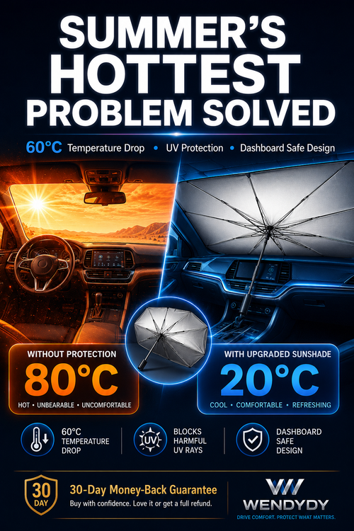 🔥Last Day 50% OFF - 2026 Upgraded Car Windshield Sun Shade Umbrella