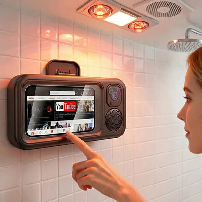 🎶Waterproof Shower Phone Holder with Bluetooth Speaker | ✨360° Rotating Case